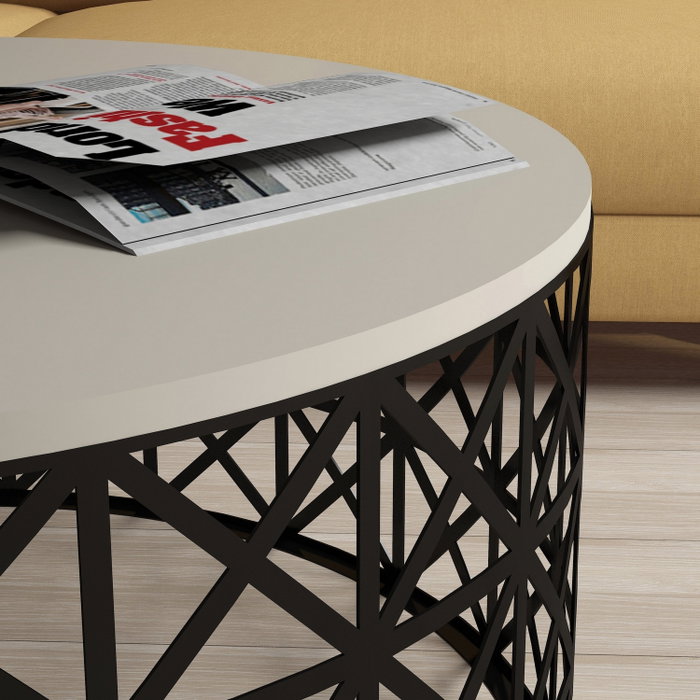 Hanah Home Selin Metal Ferforje - Crema y Negro